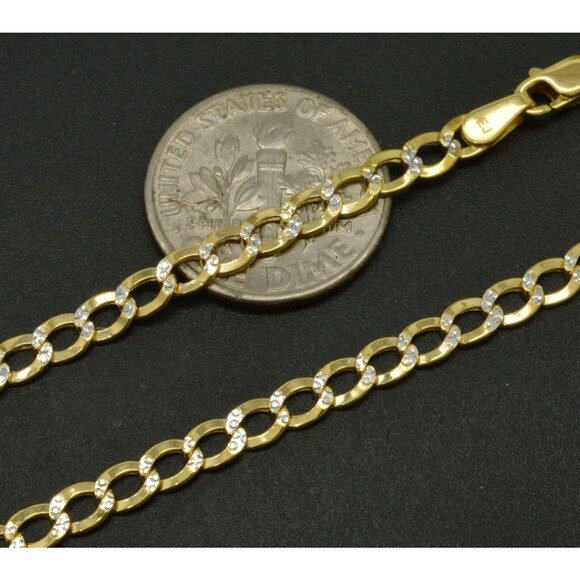 NEW 14k Yellow Gold 3.6mm Cuban Curb Link Chain 16" - 24"